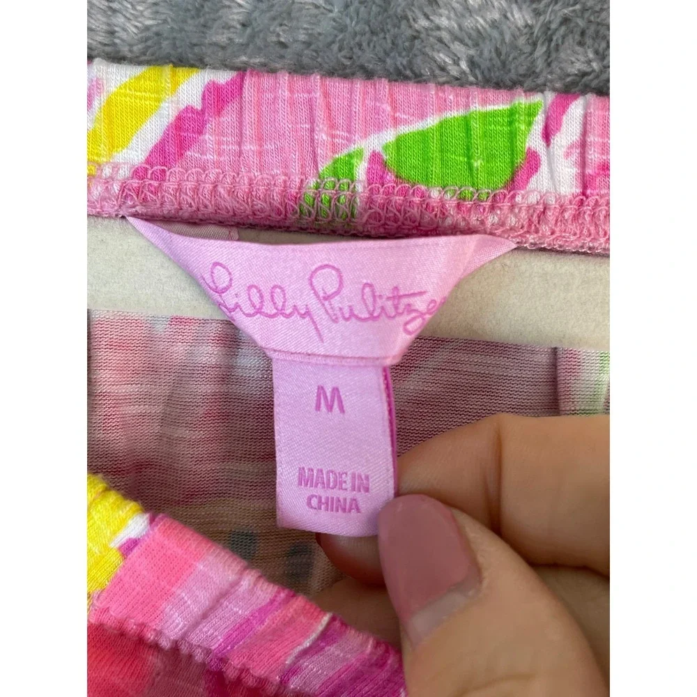 Lilly Pulitzer Marlisa All Nighter Strapless Maxi Dress Sz M Pink Green Flamingo - Picture 2 of 7